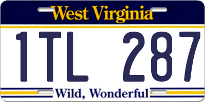WV license plate 1TL287