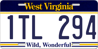 WV license plate 1TL294