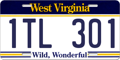 WV license plate 1TL301