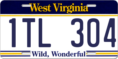 WV license plate 1TL304