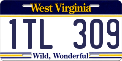 WV license plate 1TL309
