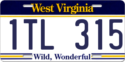 WV license plate 1TL315