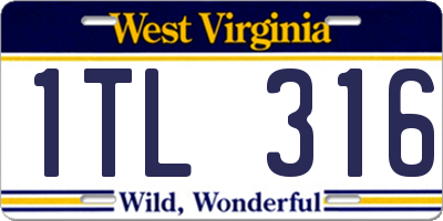 WV license plate 1TL316