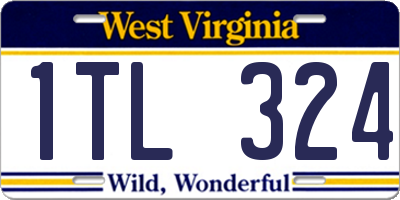 WV license plate 1TL324