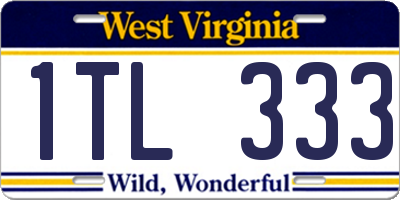 WV license plate 1TL333