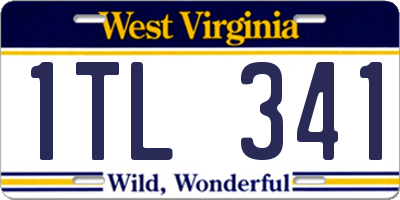 WV license plate 1TL341