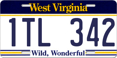 WV license plate 1TL342
