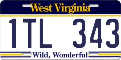 WV license plate 1TL343