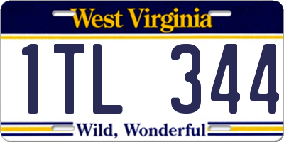 WV license plate 1TL344