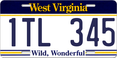 WV license plate 1TL345