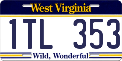 WV license plate 1TL353