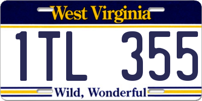 WV license plate 1TL355