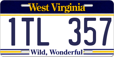 WV license plate 1TL357