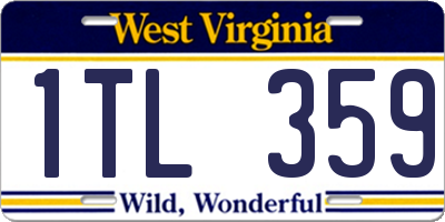 WV license plate 1TL359