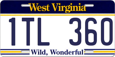 WV license plate 1TL360