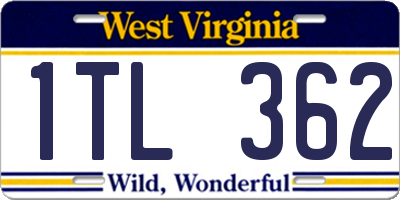 WV license plate 1TL362