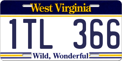 WV license plate 1TL366