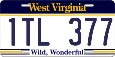 WV license plate 1TL377