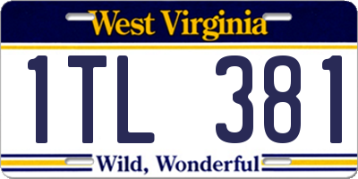 WV license plate 1TL381