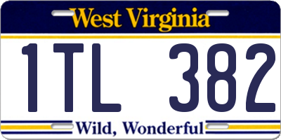 WV license plate 1TL382