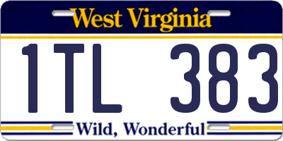 WV license plate 1TL383