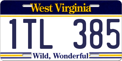 WV license plate 1TL385