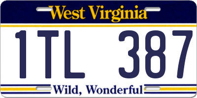 WV license plate 1TL387