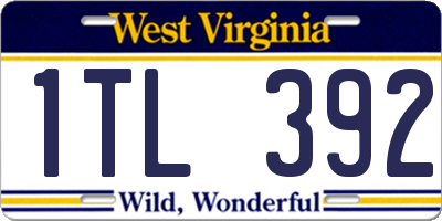 WV license plate 1TL392