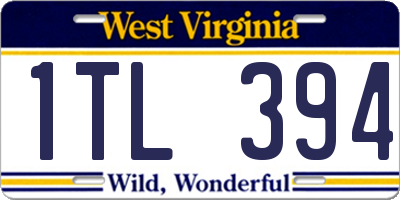WV license plate 1TL394