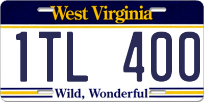 WV license plate 1TL400