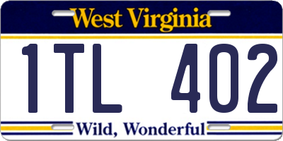 WV license plate 1TL402