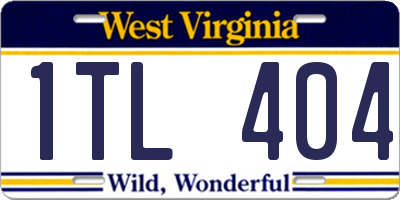 WV license plate 1TL404