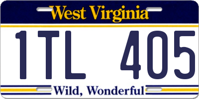 WV license plate 1TL405