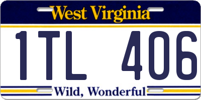 WV license plate 1TL406