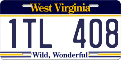 WV license plate 1TL408