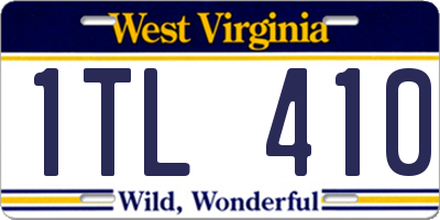 WV license plate 1TL410