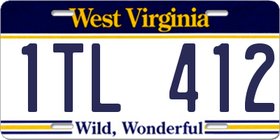 WV license plate 1TL412