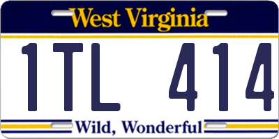 WV license plate 1TL414