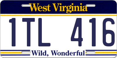 WV license plate 1TL416