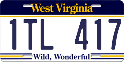 WV license plate 1TL417