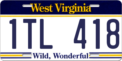 WV license plate 1TL418