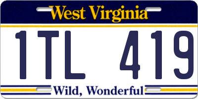 WV license plate 1TL419