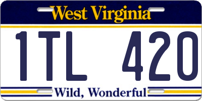 WV license plate 1TL420