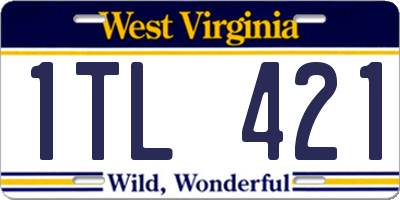 WV license plate 1TL421