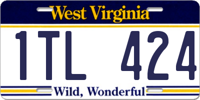 WV license plate 1TL424