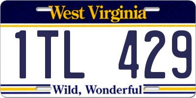 WV license plate 1TL429