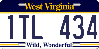 WV license plate 1TL434