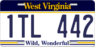 WV license plate 1TL442