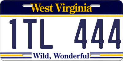 WV license plate 1TL444