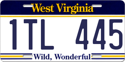 WV license plate 1TL445